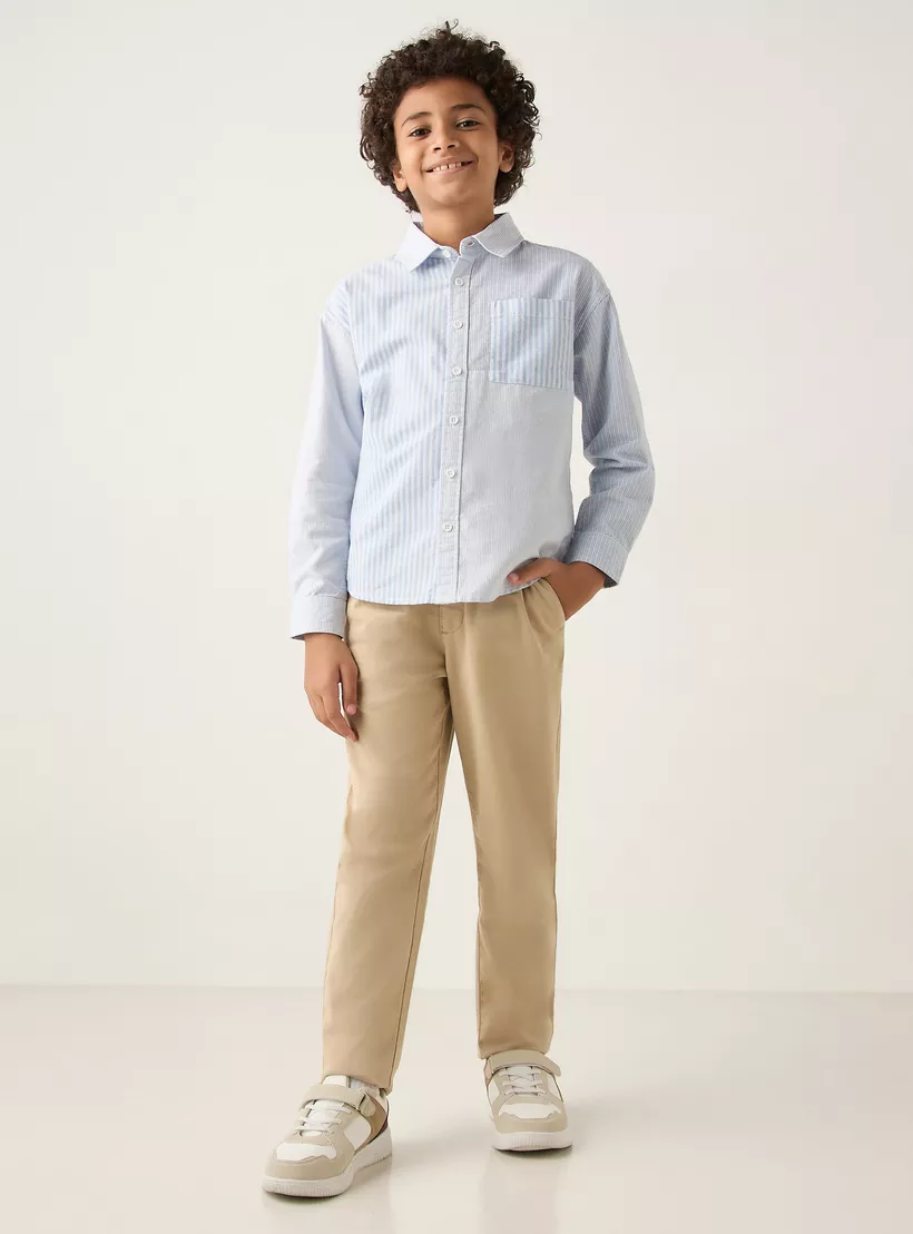 Lee Cooper Striped Long Sleeves Shirt with Chest Pocket-2