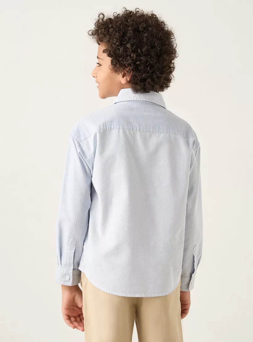 Lee Cooper Striped Long Sleeves Shirt with Chest Pocket-3