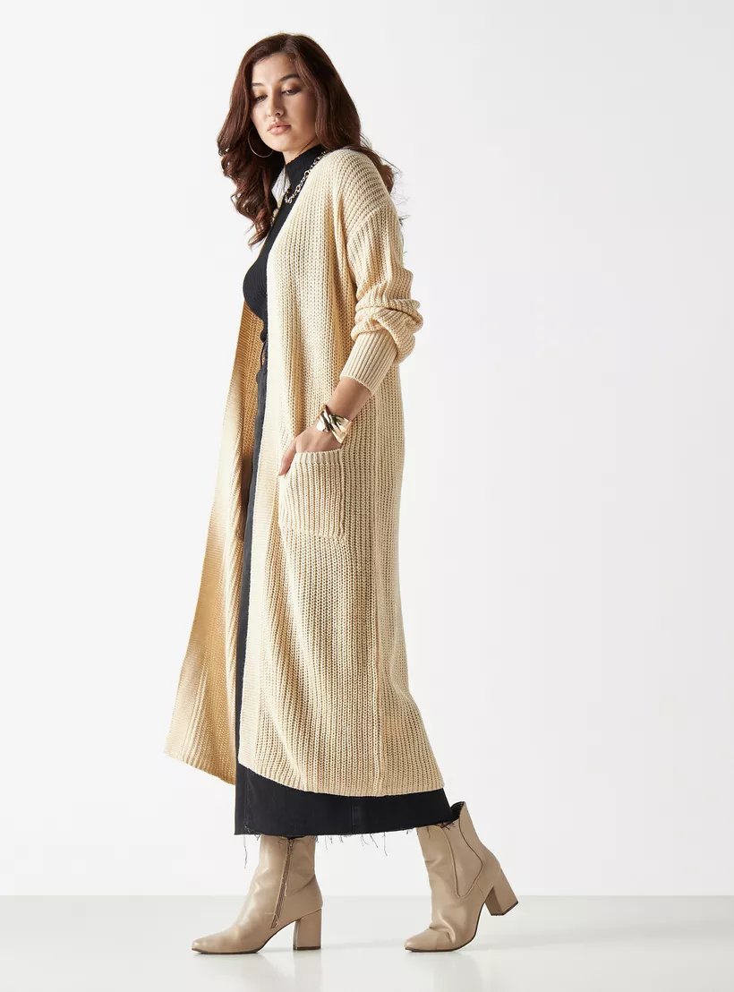 Lee Cooper Textured Longline Cardigan golden-2