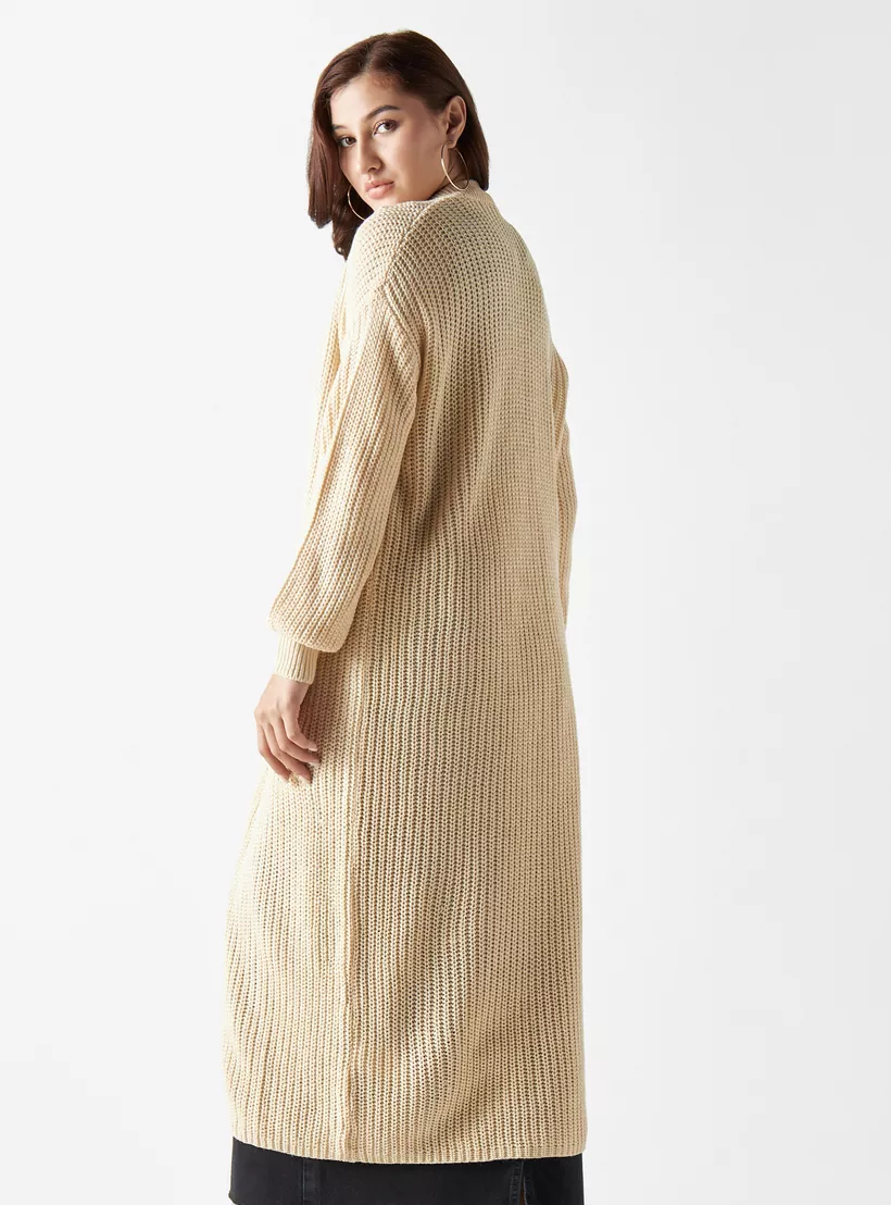 Lee Cooper Textured Longline Cardigan golden-3