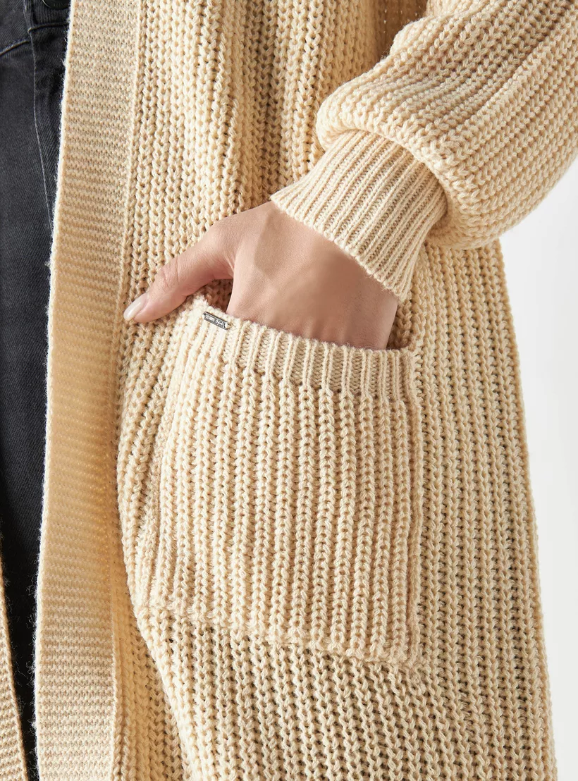 Lee Cooper Textured Longline Cardigan golden-4