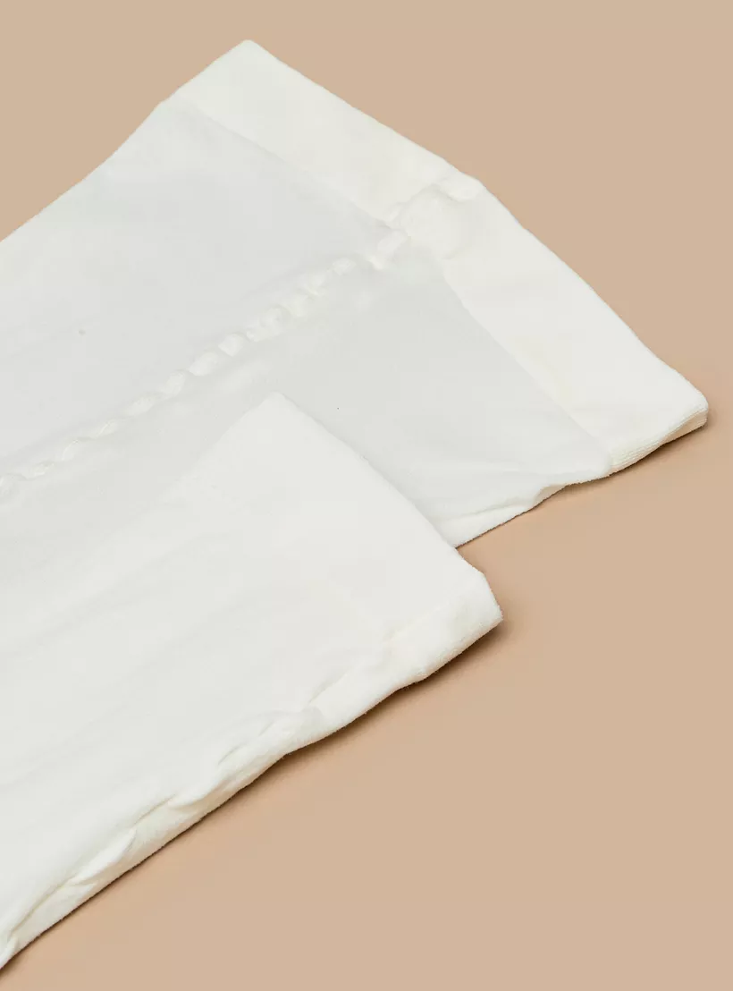 Little Missy Solid Tights with Elasticated Hem -3