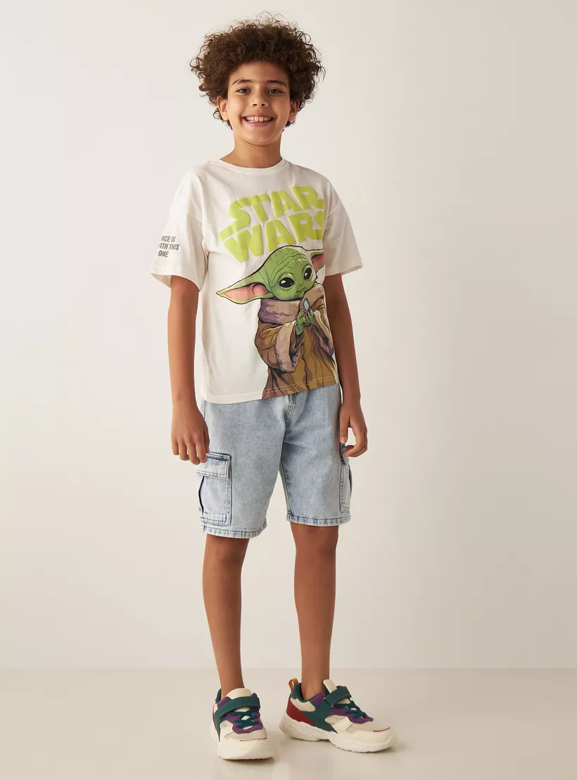Lucasfilm Yoda Print T-shirt with Crew Neck-2
