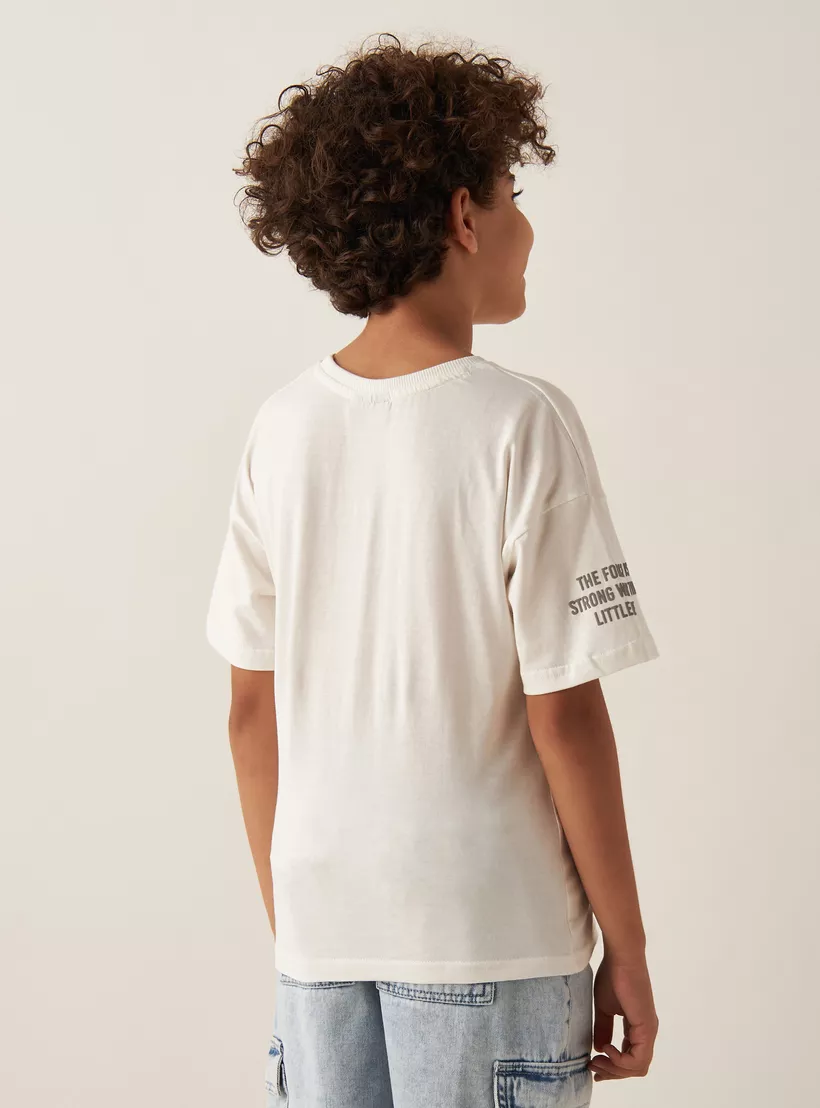 Lucasfilm Yoda Print T-shirt with Crew Neck-3