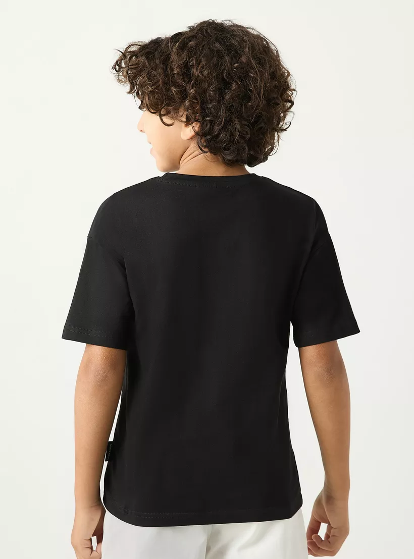 Minecraft Sequin Embellished T-shirt with Short Sleeves-3