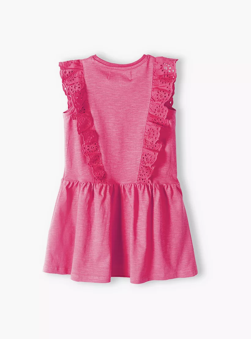 Minoti Embroidered Cap Sleeves Dress with Frills-5