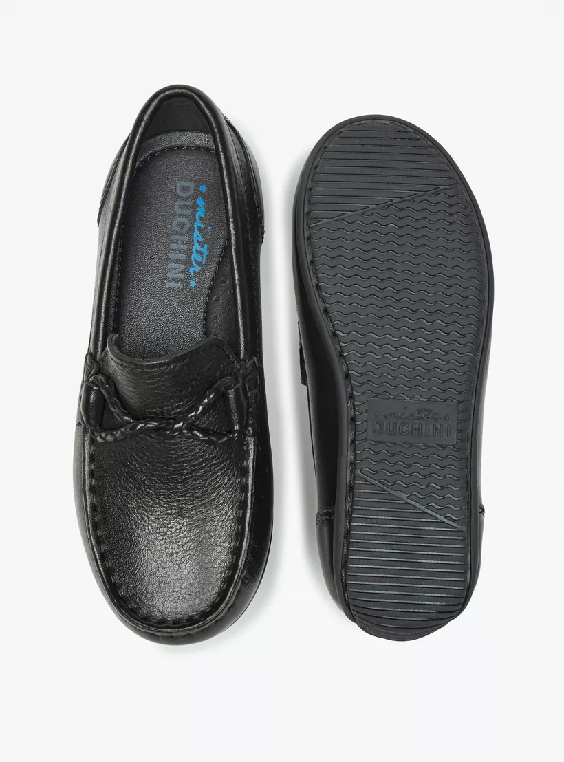 Mister Duchini Solid Slip-On Loafers black -4