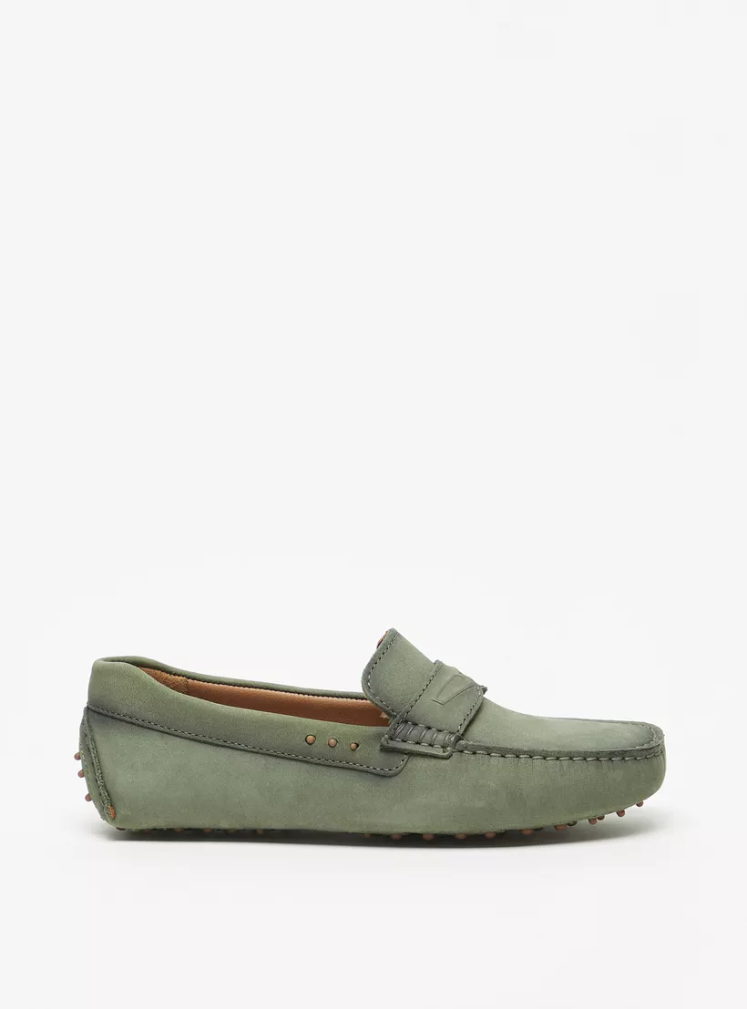 Mister Duchini Solid Slip-On Mocassins green-3