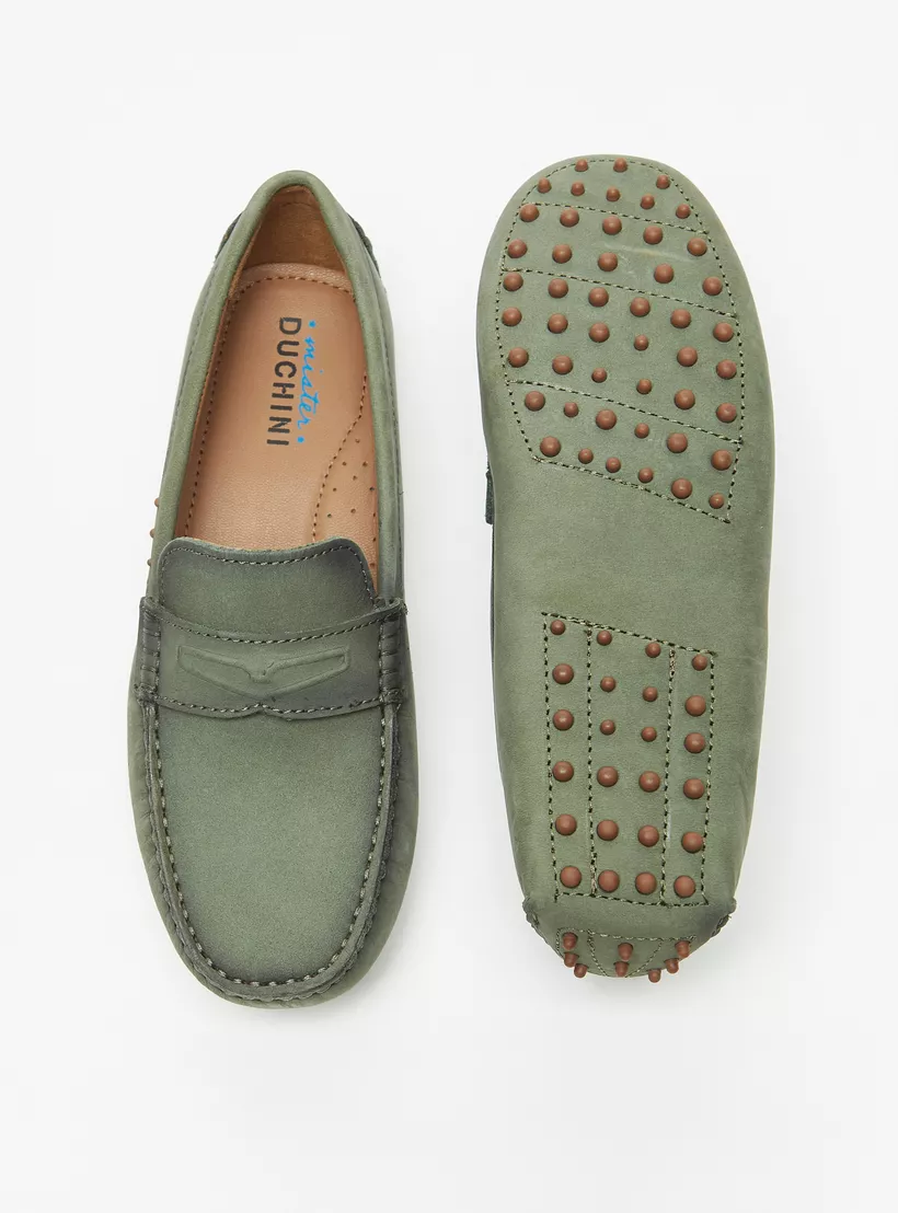 Mister Duchini Solid Slip-On Mocassins green-4