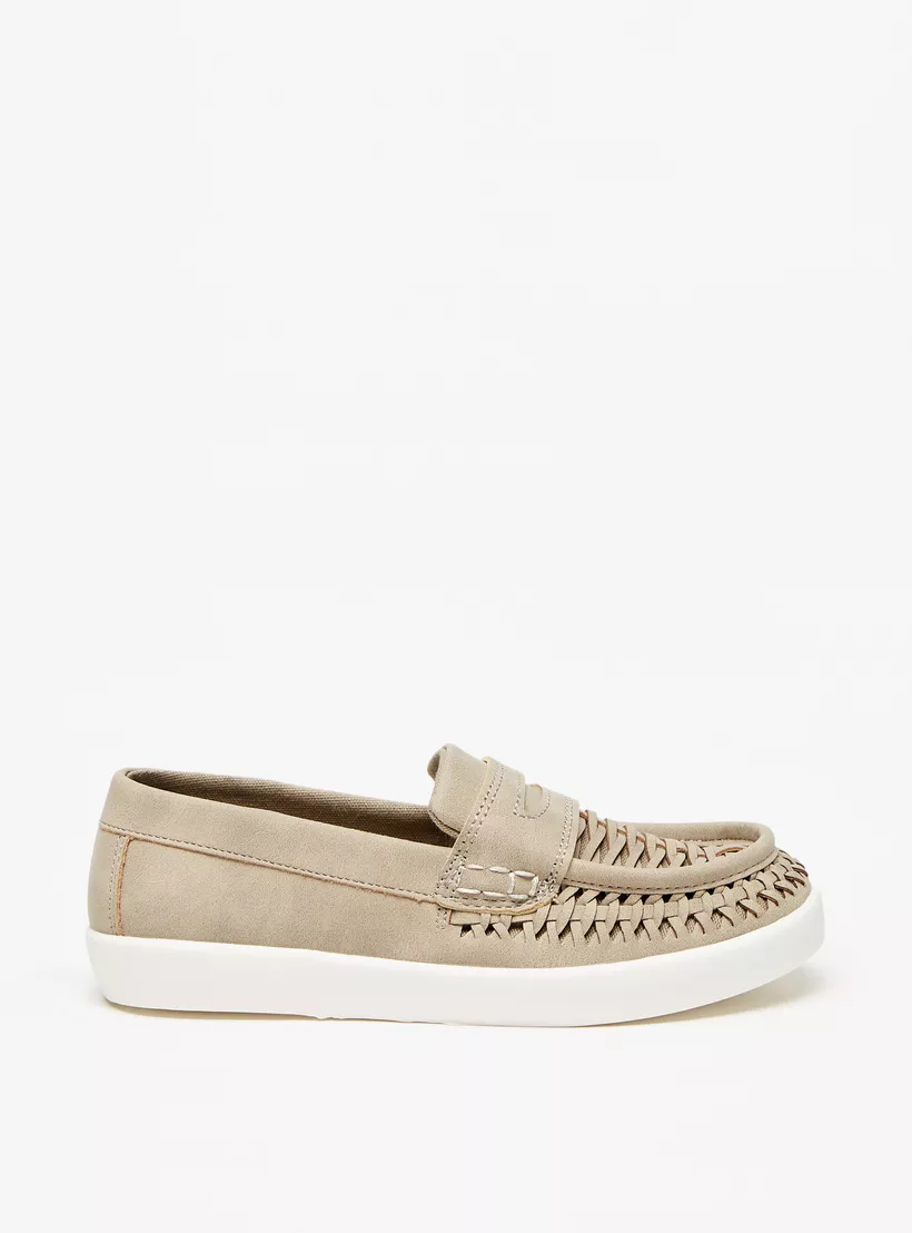 Mister Duchini Weave Textured Slip-On Loafers-3