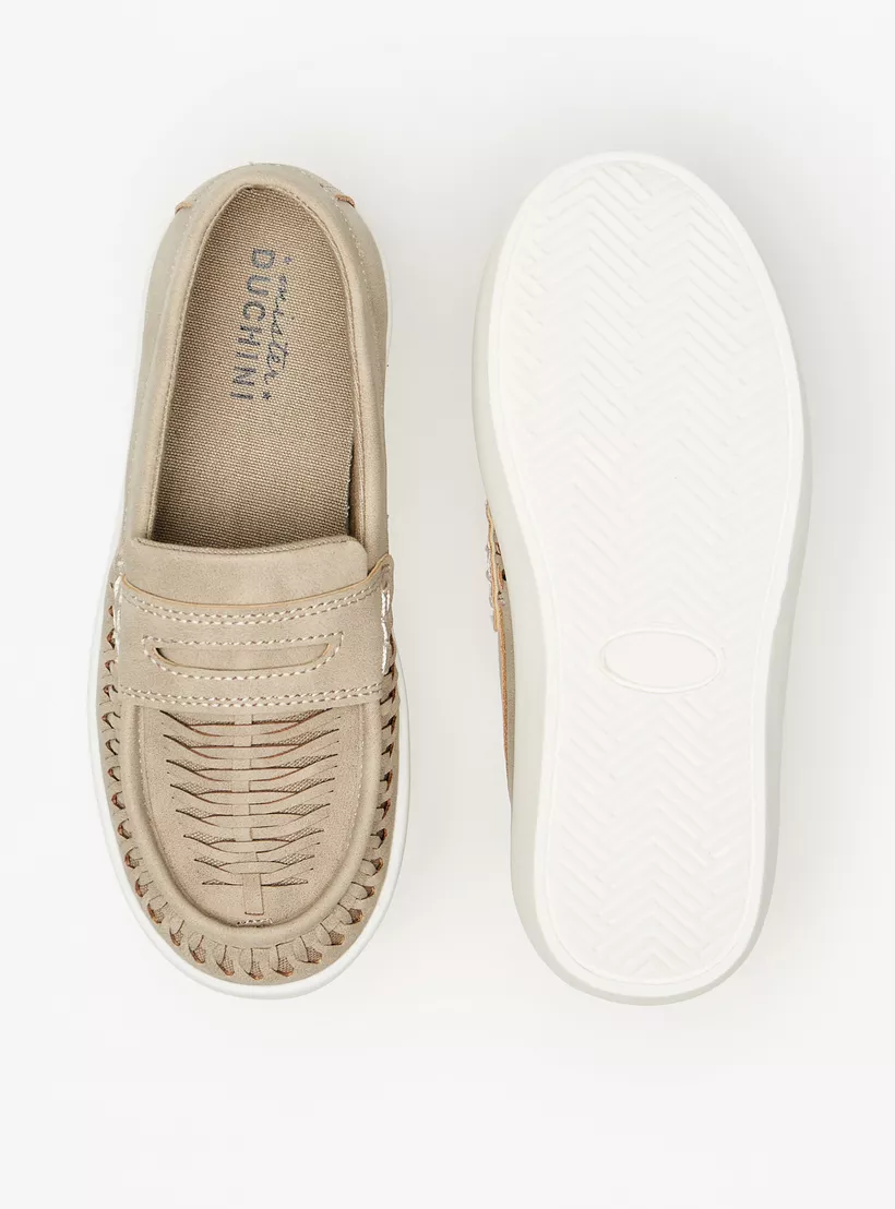 Mister Duchini Weave Textured Slip-On Loafers-4