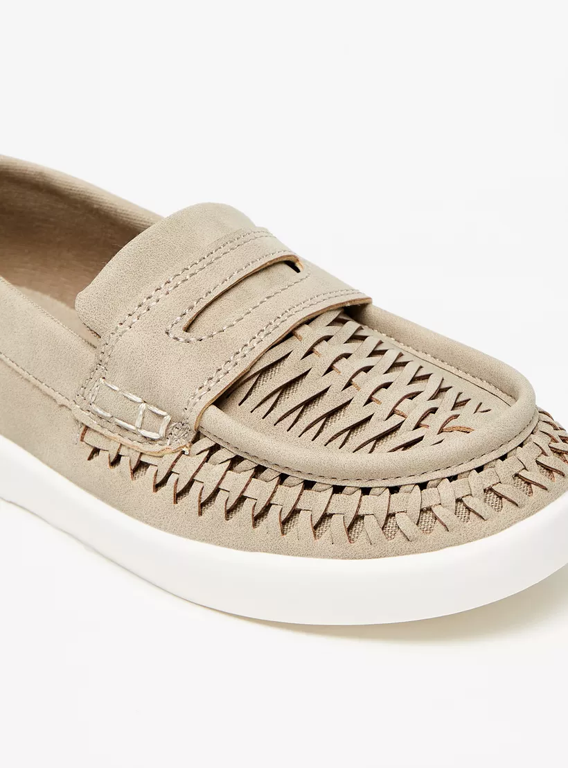 Mister Duchini Weave Textured Slip-On Loafers-5