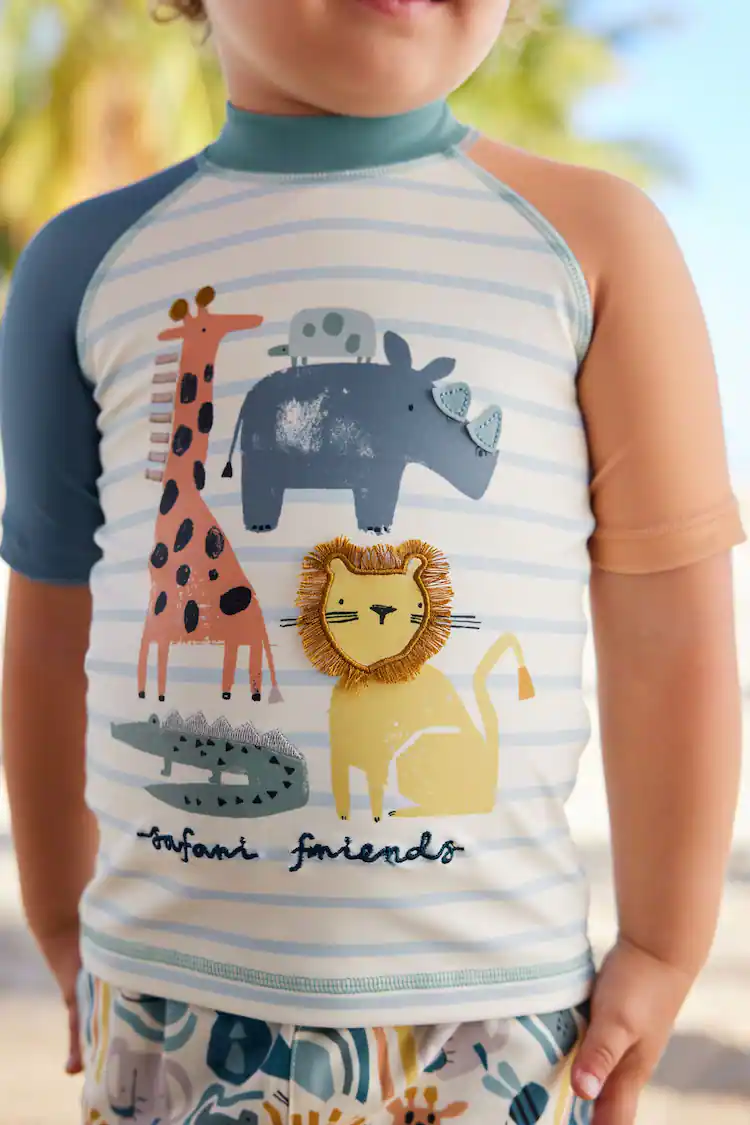 Neutral Safari Sunsafe Top and Shorts Set (3mths-7yrs)-5