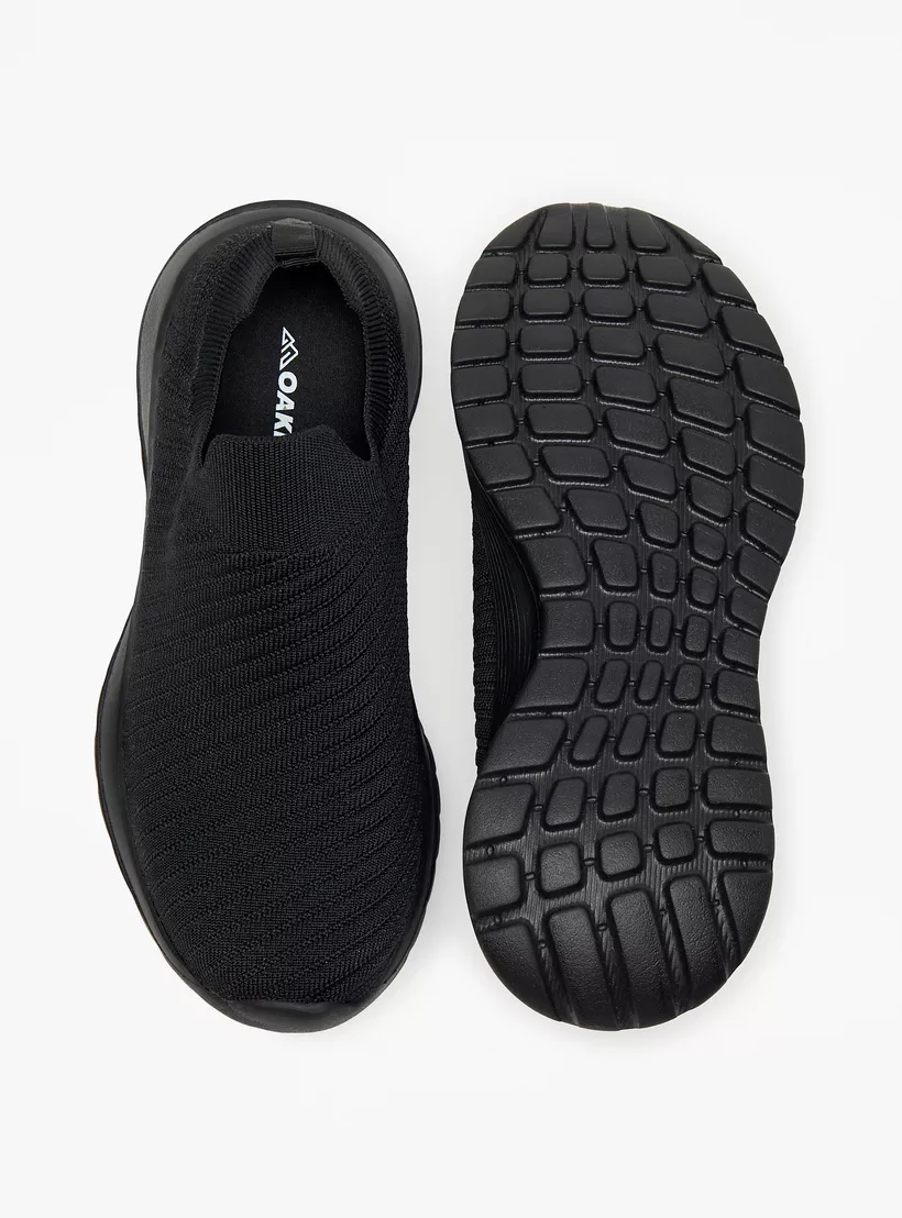 Oaklan by Shoexpress black Textured Slip-4