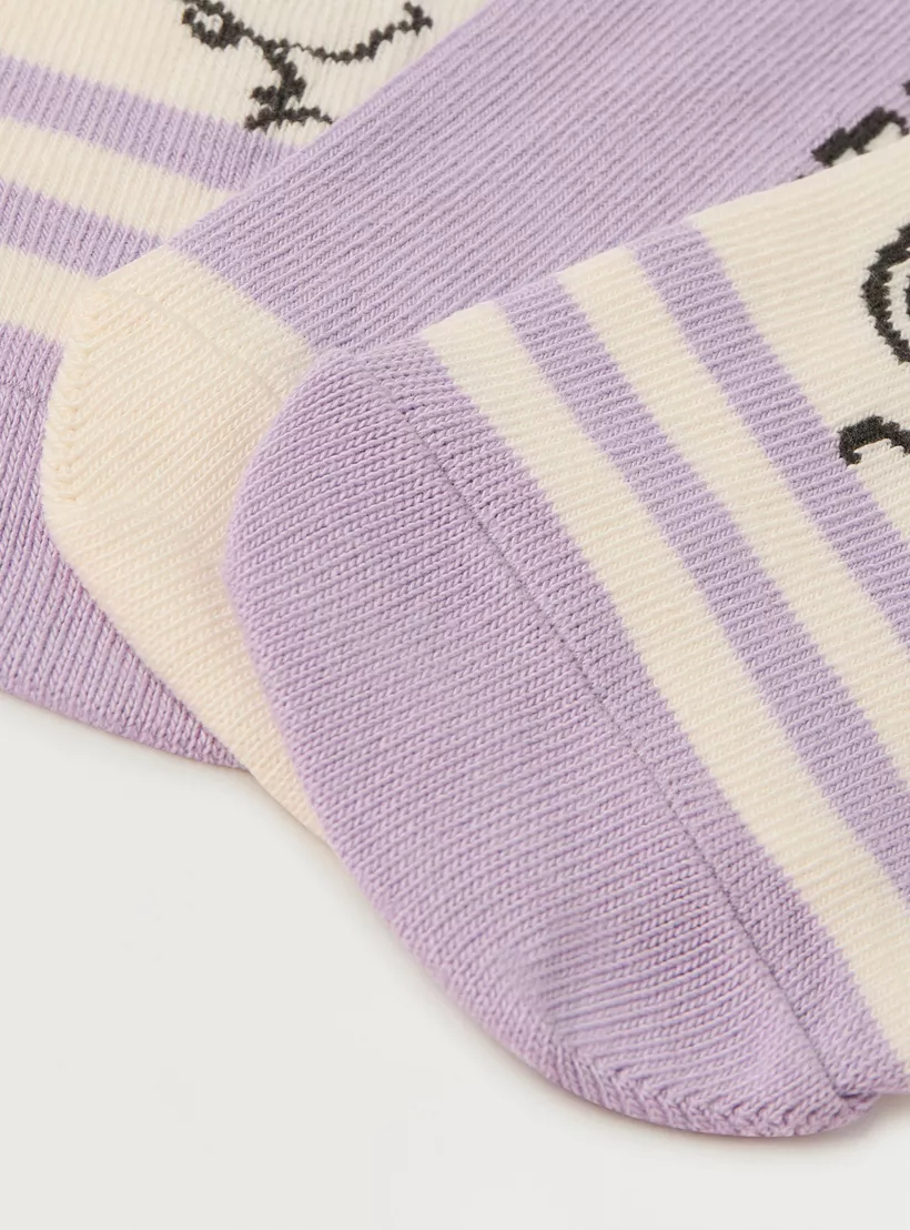 Peanuts Print Socks - Set of 3-4