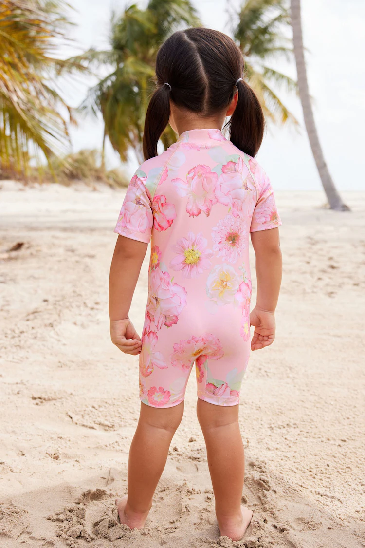 Pink Floral Sunsafe Swimsuit (3mths-7yrs)-3