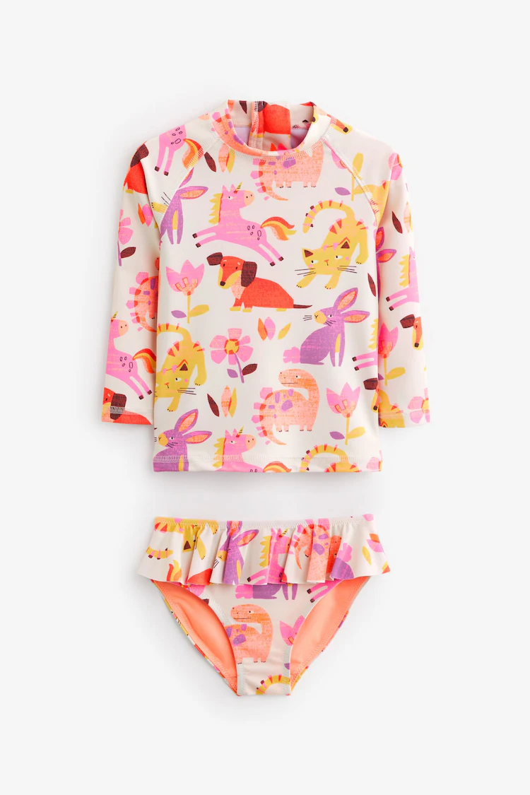 Pink Print Sunsafe Rash Vest Set (3mths-7yrs)-6