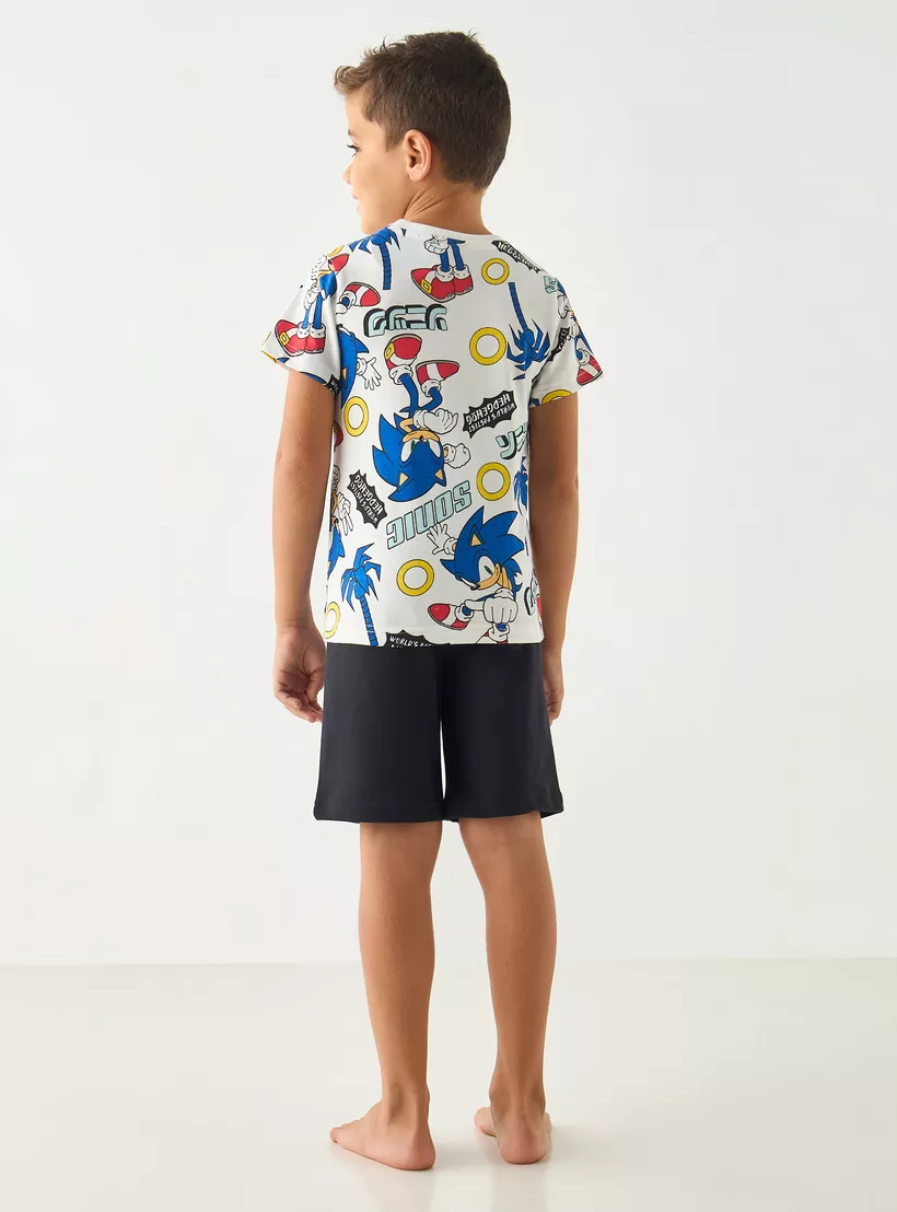 Sonic-the-Hedgehog-Print-T-shirt-and-Shorts-Set-2