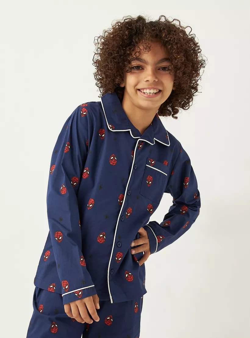 Spider-Man-Print-Shirt-and-Pyjama-Set-1