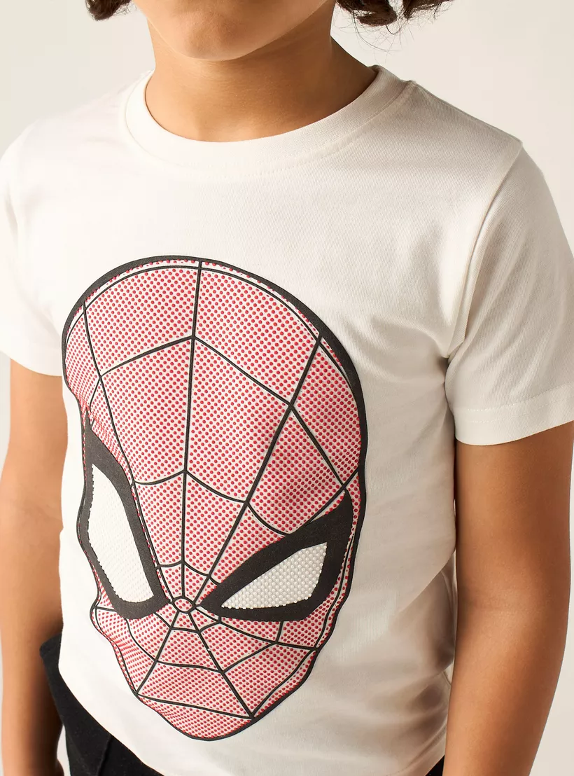 Spider-Man Print T-Shirt with Short-2