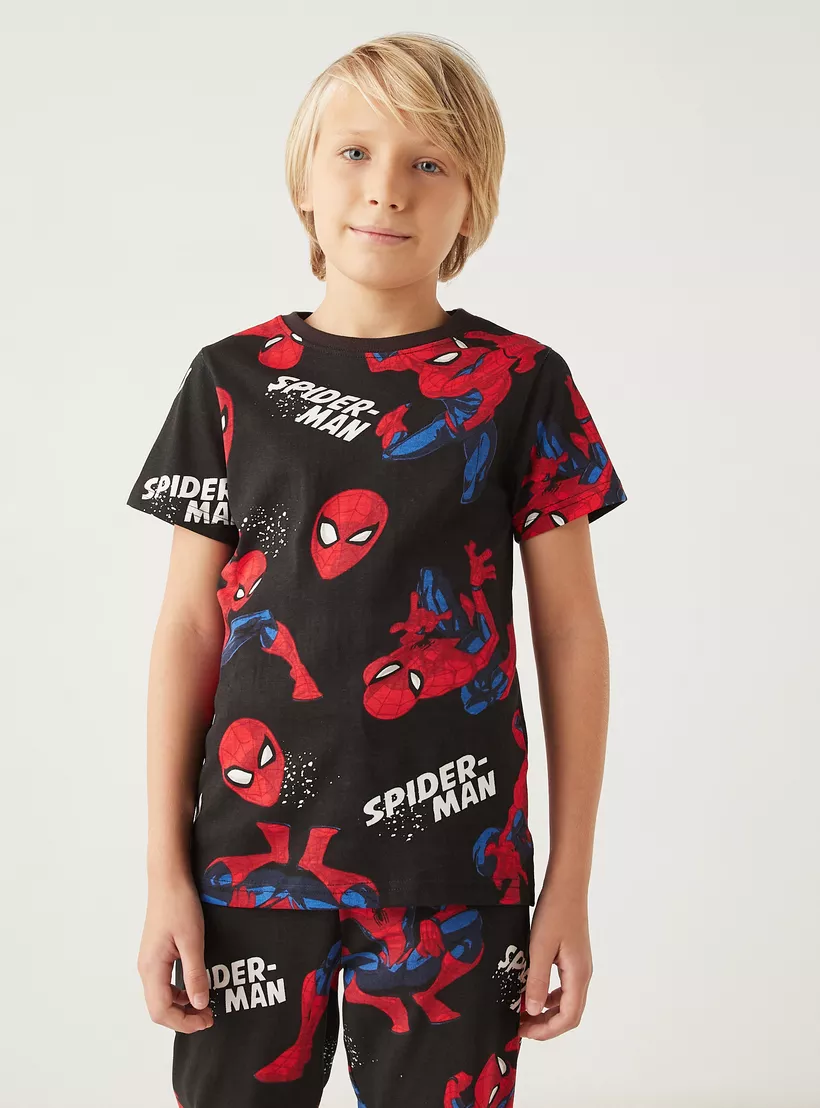 Spider-Man-Print-T-shirt-and-Pyjama - Set of 2-1
