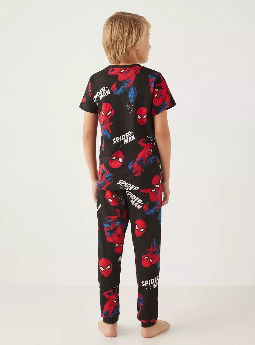 Spider-Man-Print-T-shirt-and-Pyjama - Set of 2-3