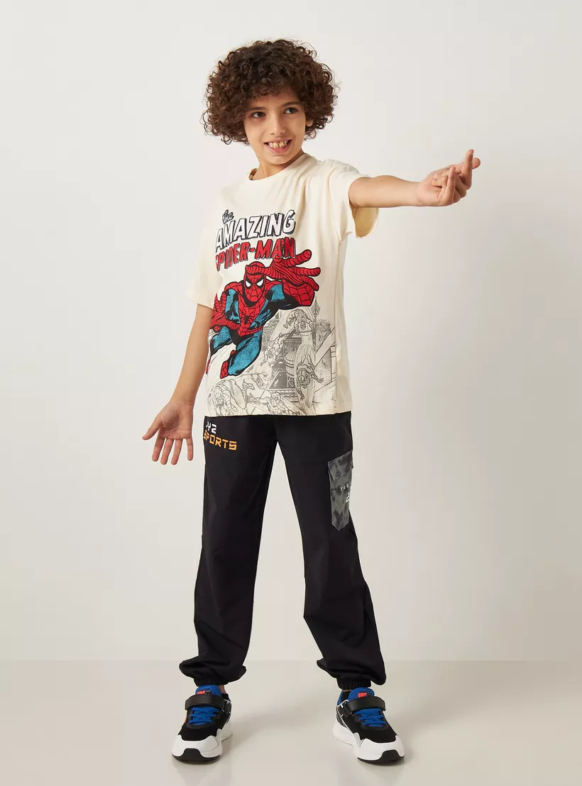 Spider-Man Print T-shirt with Crew Neck-2
