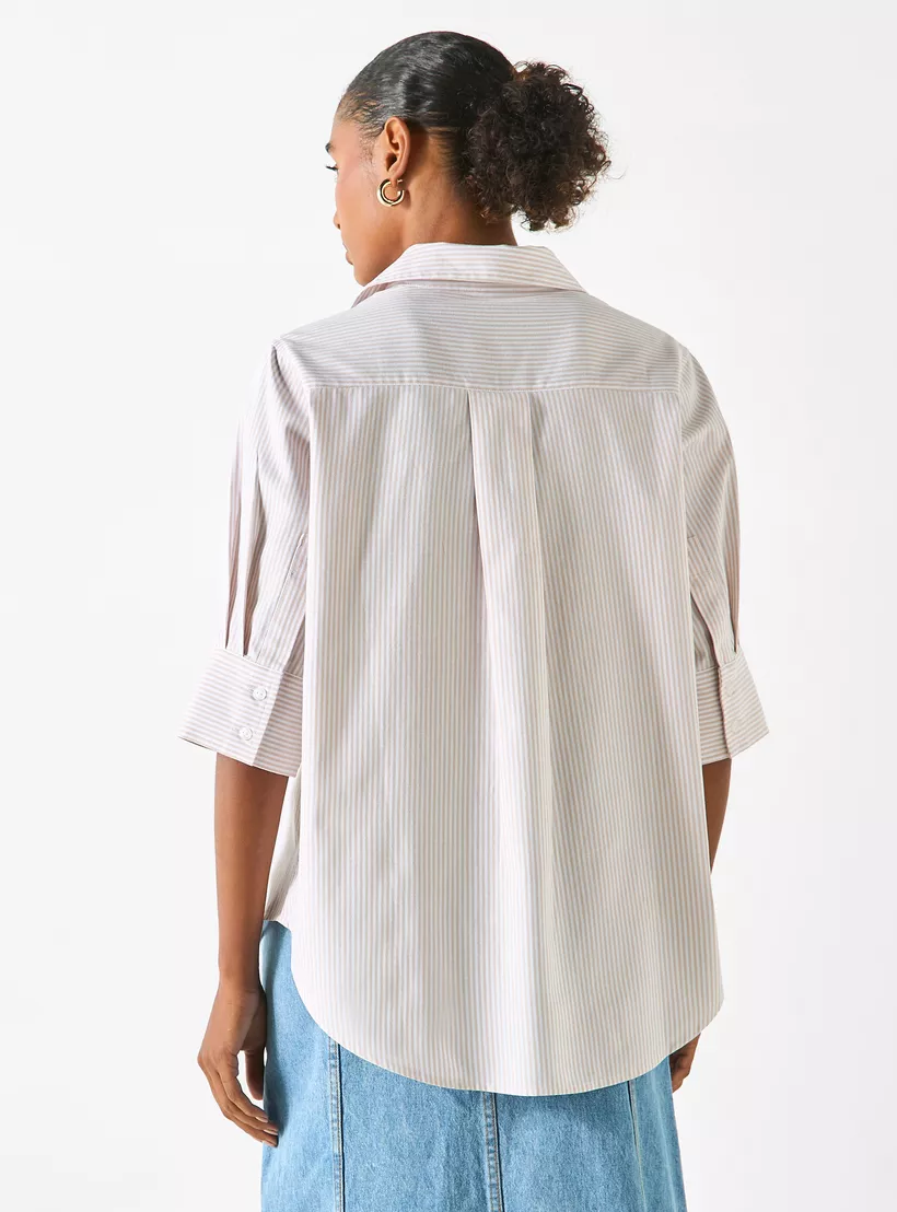 Striped High-Low cream-3