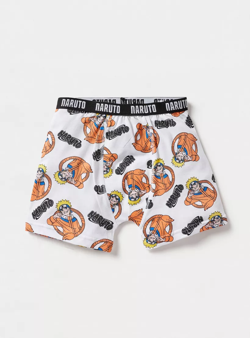 TV Tokyo Naruto Print Boxer Briefs with Elasticated Waist -3