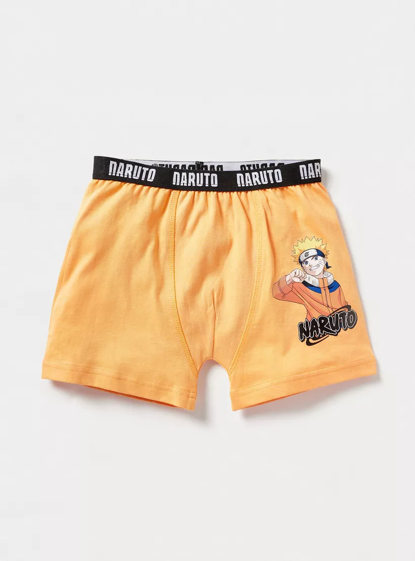 TV Tokyo Naruto Print Boxer Briefs with Elasticated Waist -4