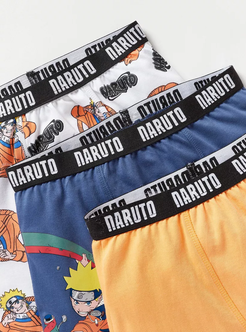 TV Tokyo Naruto Print Boxer Briefs with Elasticated Waist -5