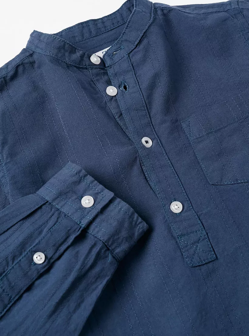 Zippy Solid Long Sleeves Shirt-3