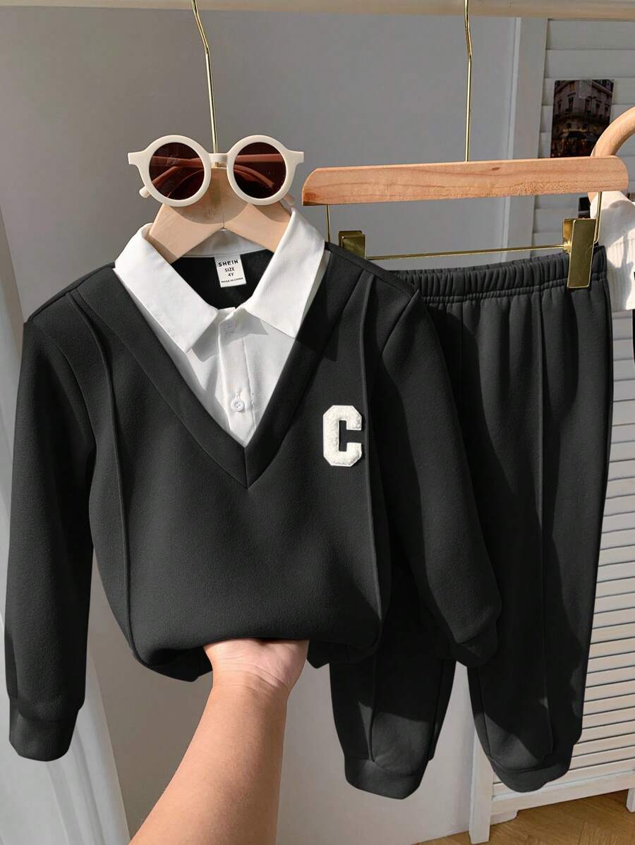 2 Pieces Young Boys Casual College Comfortable Fashion-6