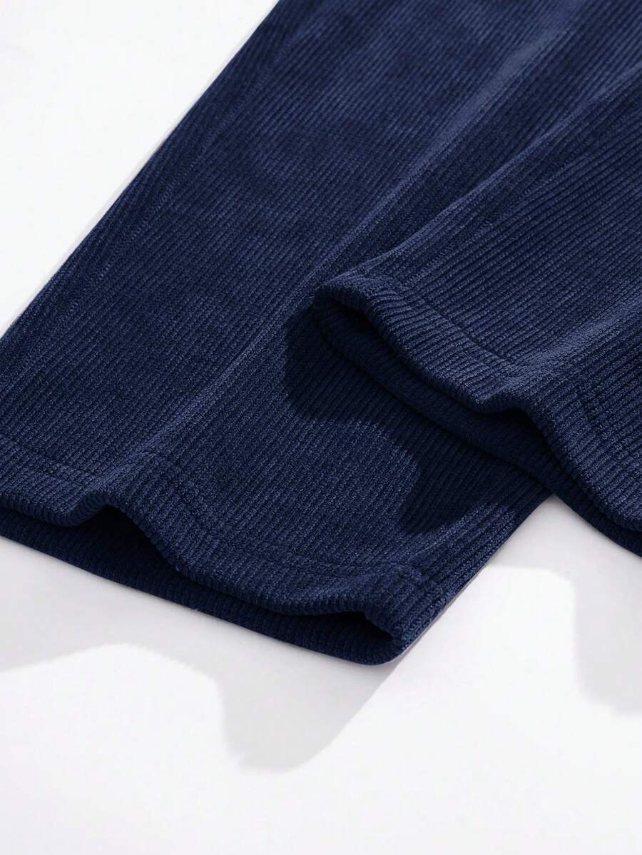 American Corduroy Straight Leg Pants, Loose Casual Trousers For Men-2