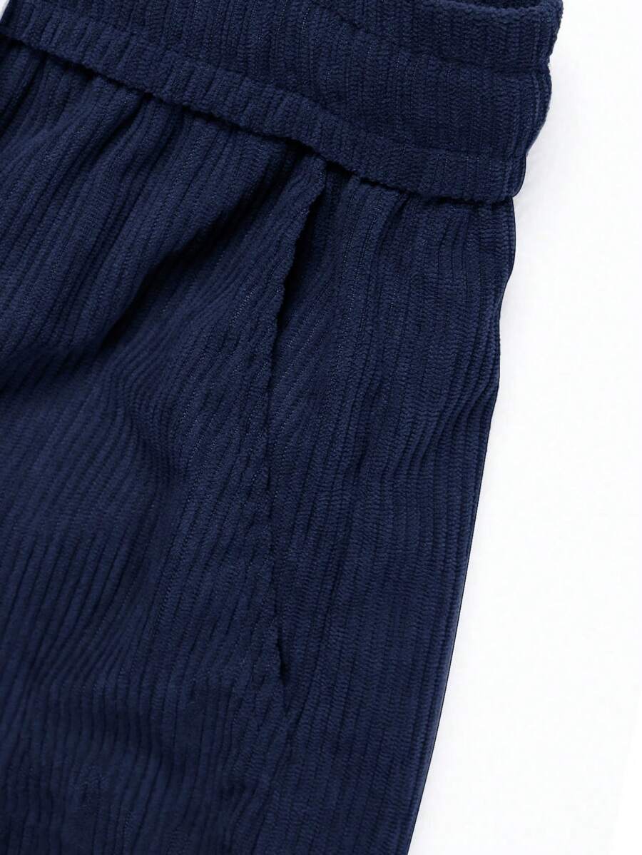 American Corduroy Straight Leg Pants, Loose Casual Trousers For Men-5