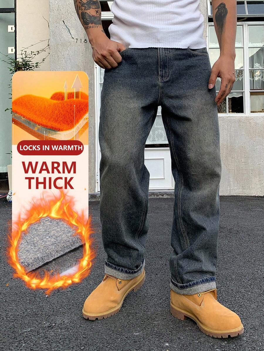 DAZY Men's Straight Leg Casual Jeans With Belt Loops And Pockets-10