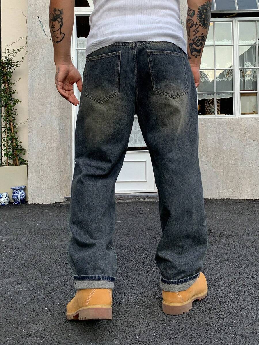 DAZY Men's Straight Leg Casual Jeans With Belt Loops And Pockets-2