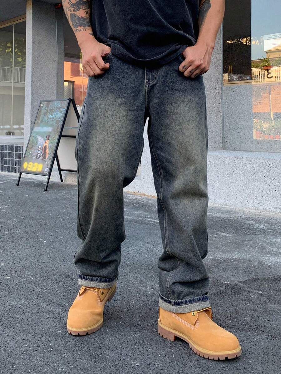 DAZY Men's Straight Leg Casual Jeans With Belt Loops And Pockets-4