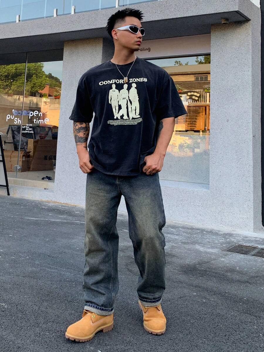 DAZY Men's Straight Leg Casual Jeans With Belt Loops And Pockets-5