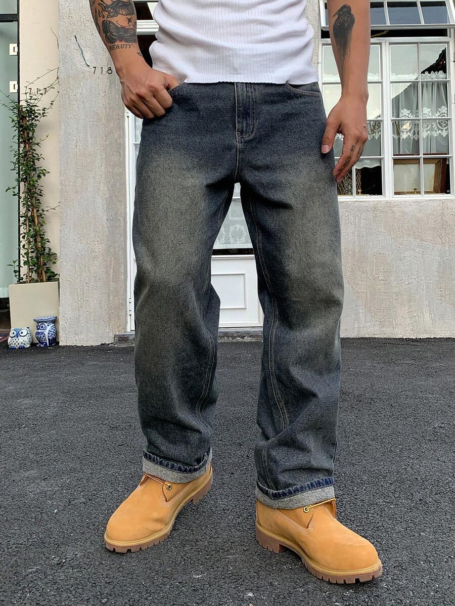 DAZY Men's Straight Leg Casual Jeans With Belt Loops And Pockets-9