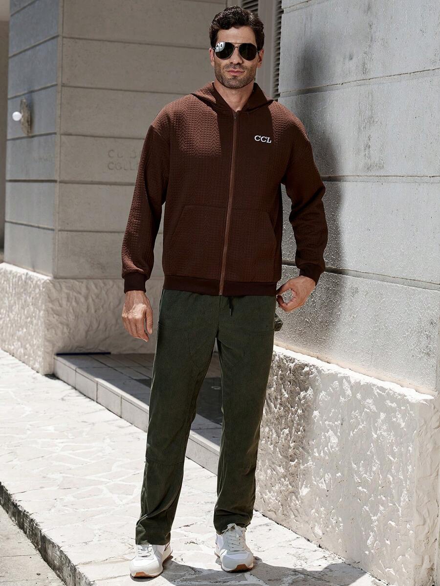 Manfinity CasualCool Men Solid Color Pocket Casual Straight Pants-6