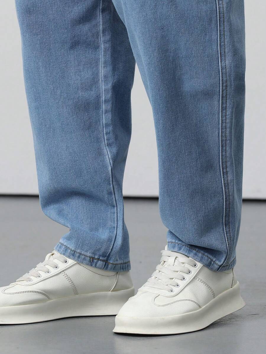 Manfinity EMRG Loose Fit Men's Flip Pocket Cargo Denim Jeans -5