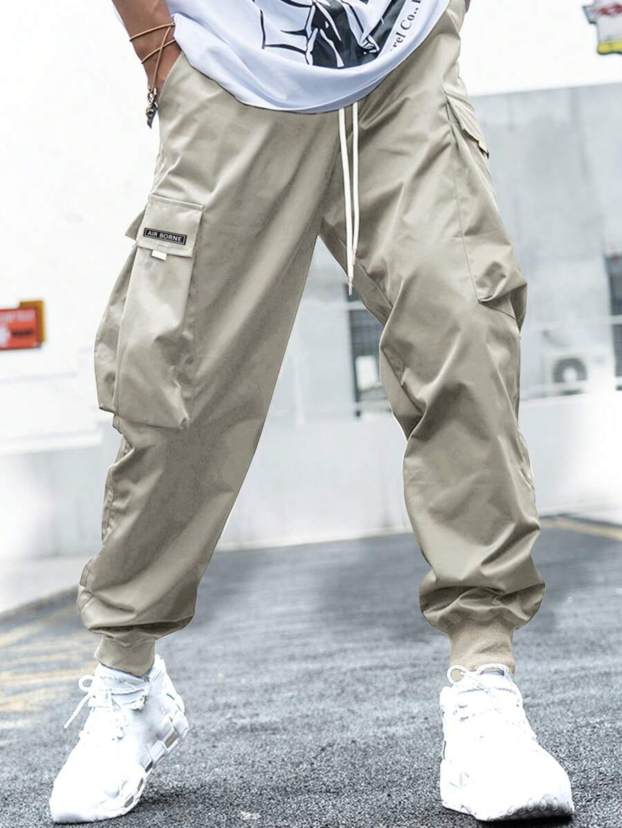 Manfinity EMRG Loose Fit Men's Letter Graphic Cargo Pants-3