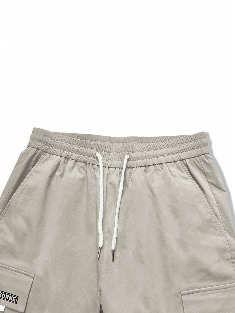 Manfinity EMRG Loose Fit Men's Letter Graphic Cargo Pants-4