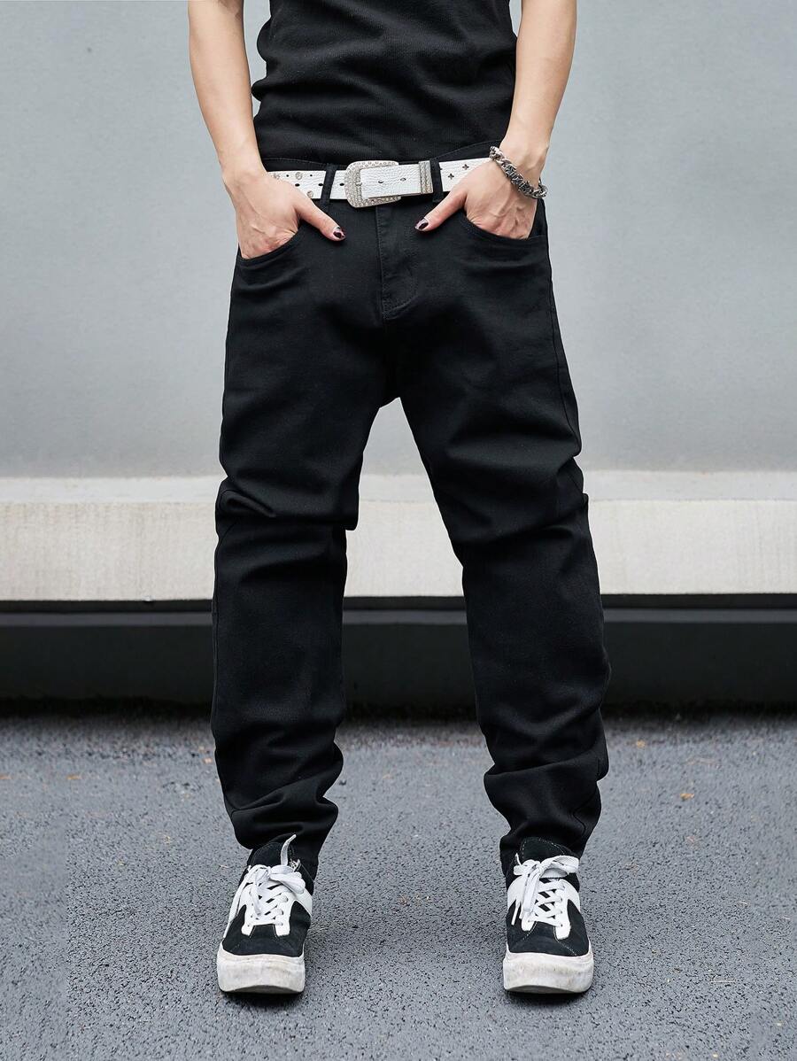 Manfinity EMRG Men Straight-Leg Jeans With Pockets-3