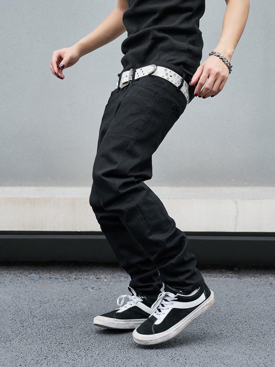 Manfinity EMRG Men Straight-Leg Jeans With Pockets-4