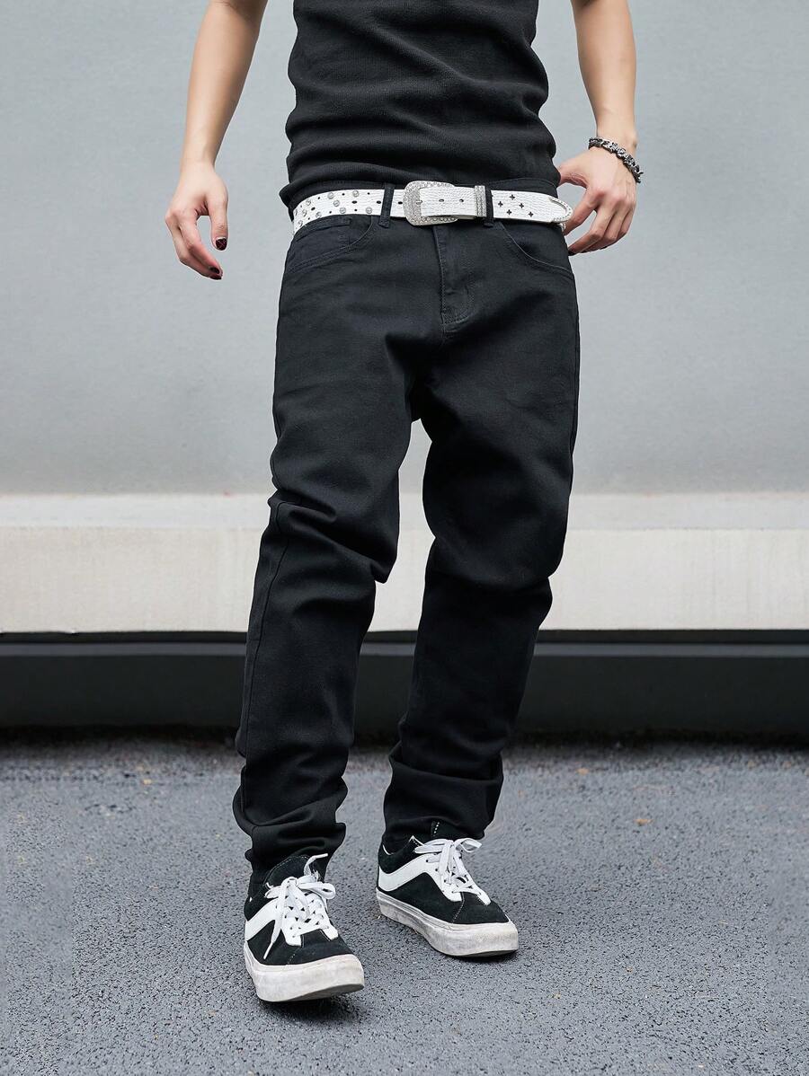 Manfinity EMRG Men Straight-Leg Jeans With Pockets-5