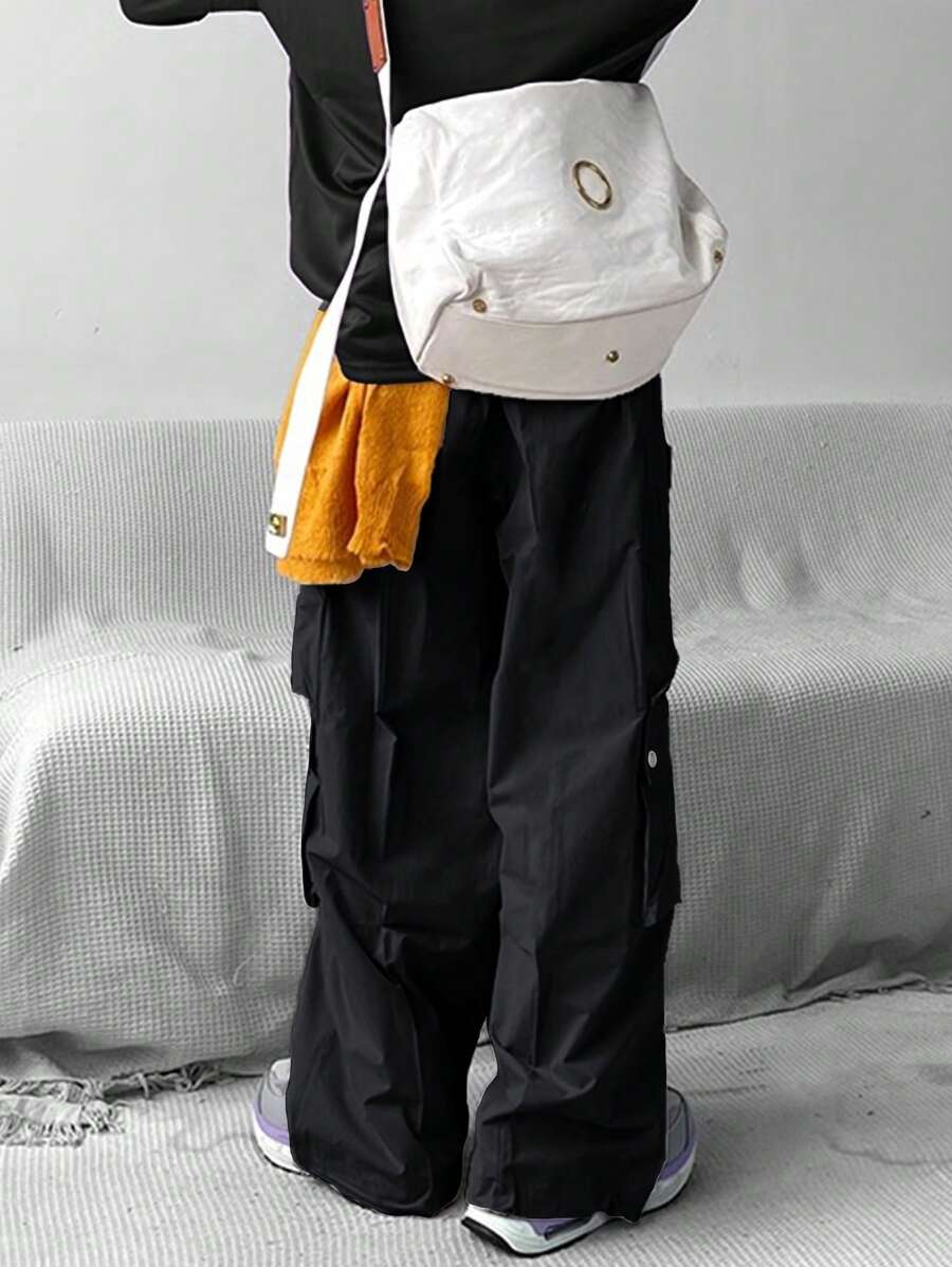 Manfinity EMRG Men Street Style Solid Color Drawstring-2