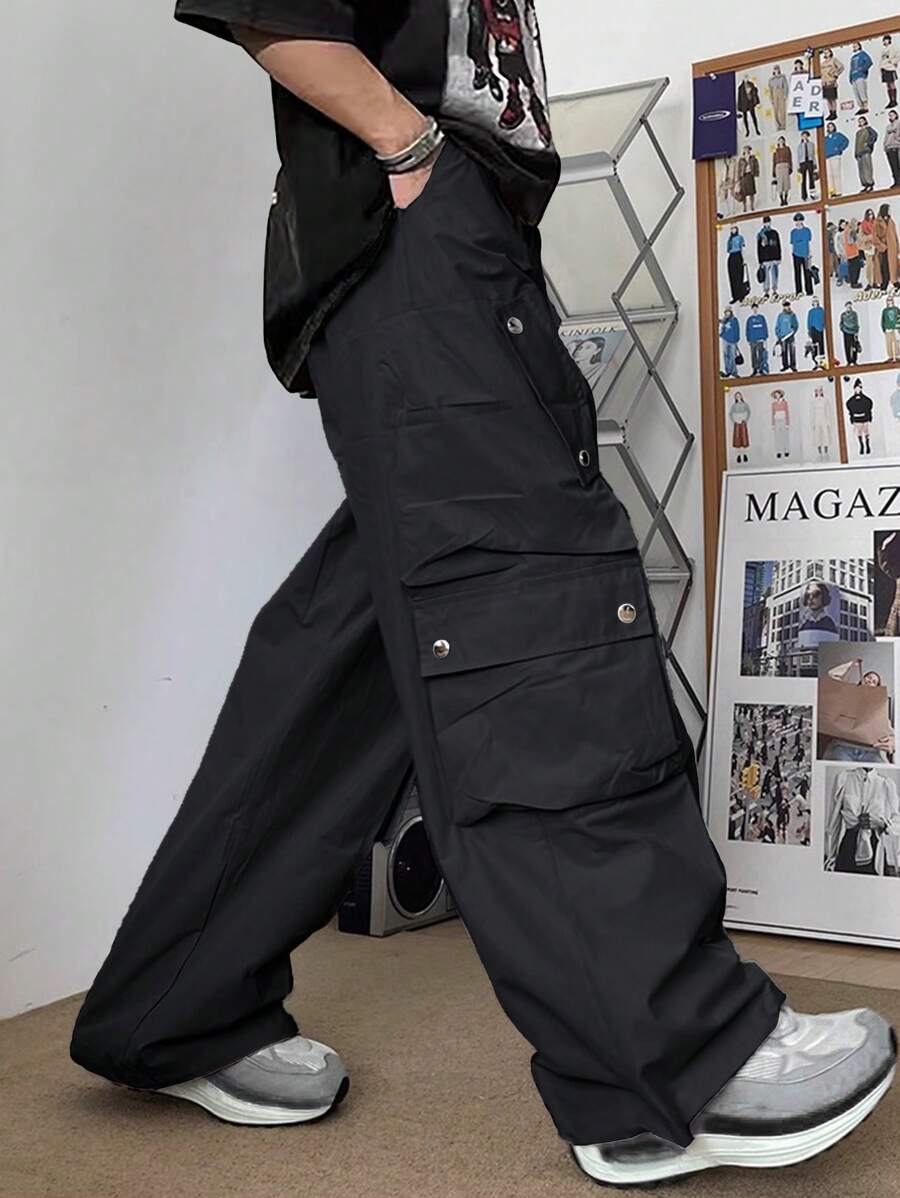 Manfinity EMRG Men Street Style Solid Color Drawstring-3