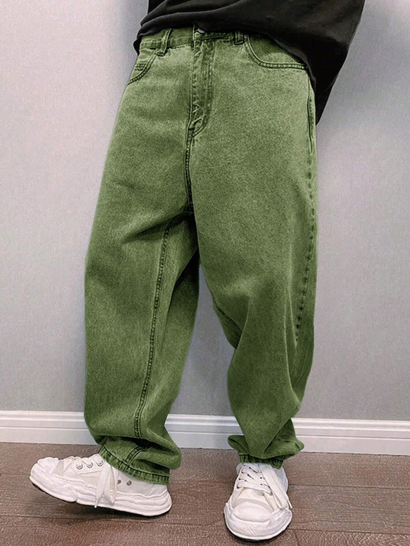 Manfinity Hypemode Loose Fit Men's Slant Pocket Straight Leg Jeans-1